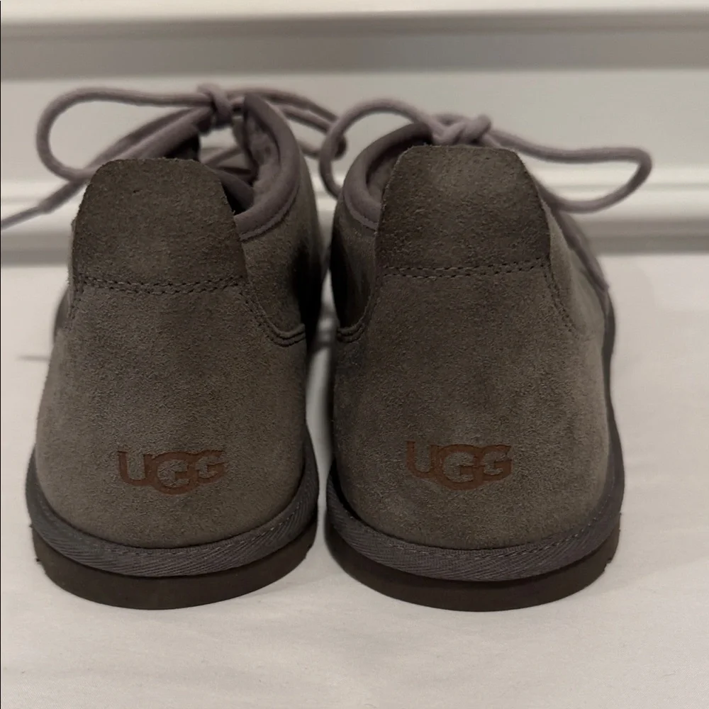 UGG Men’s Maksim Chukka Boots‎ Size 12 Gray Suede Shearling Lined Lace-Up NEW